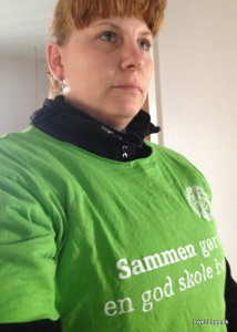 Klar til Grevinde Dannerløbet i "Den grønne" lockout-T-shirt.